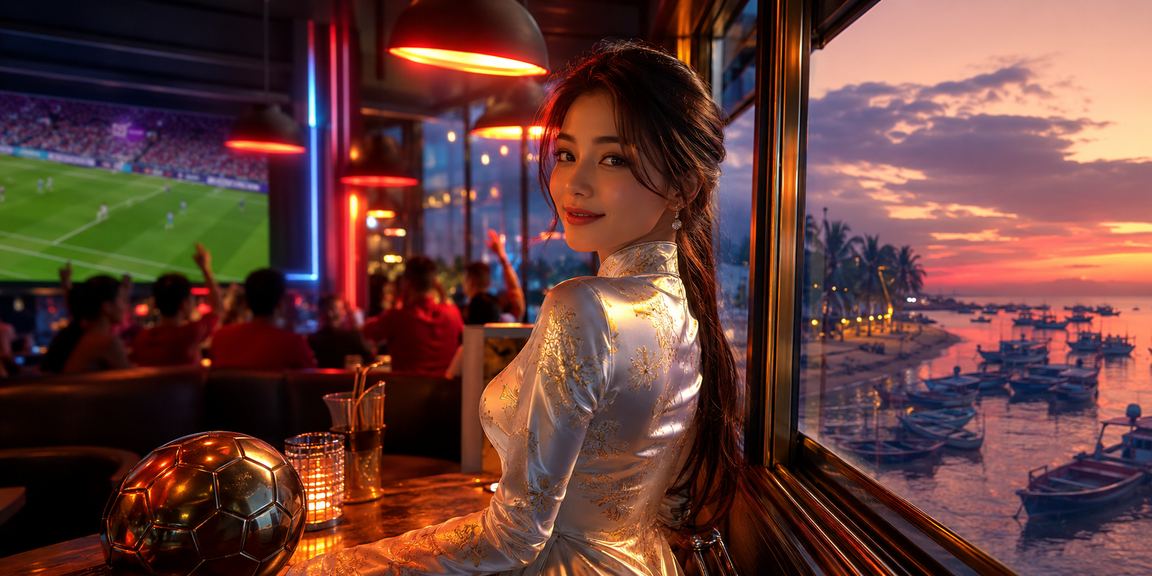 Người dùng áo dài tại Mũi Né theo dõi bóng đá và thực hiện giao dịch thanh toán dt88